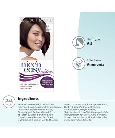 Clairol Nice'n Easy No Ammonia Hair Dye 82 Dark Warm Brown - 1 Count Pack - Buy Online on GoSupps.com