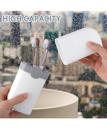 Comnico Portable Travel Toothbrush Holder - Anti-Dust Organizer with Cover for Camping Business School & Bathroom - White - Buy Online on GoSupps.com