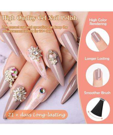 Arousar Nude Pink Gel Polish Starter Kit - 8 Colors | All Seasons Neutral Brown Soak Off Set | Quick Dry Nail Lamp | DIY Manicure Art at Home - Buy Online on GoSupps.com