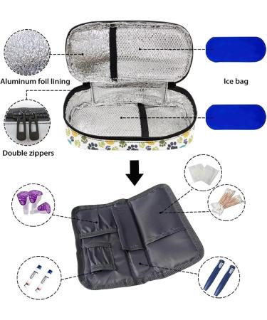 Diabetic Insulated Organizer - Colorful Dog Paw Design | Portable Storage for Insulin Pens, Glucose Meters, Test Strips & Medication - Buy Online on GoSupps.com