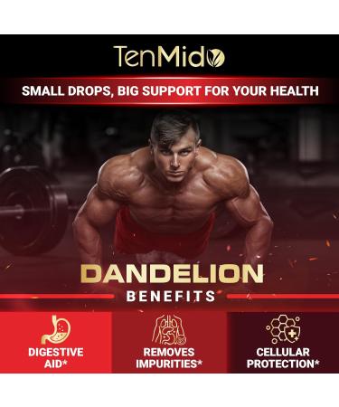 Tenmido Dandelion Root Extract Drops - Herbal Liquid Supplement - 7in1 with Milk Thistle Burdock Root Turmeric Artichoke Ginger and Peppermint - 30ml 1 Fl Oz - Buy Online on GoSupps.com