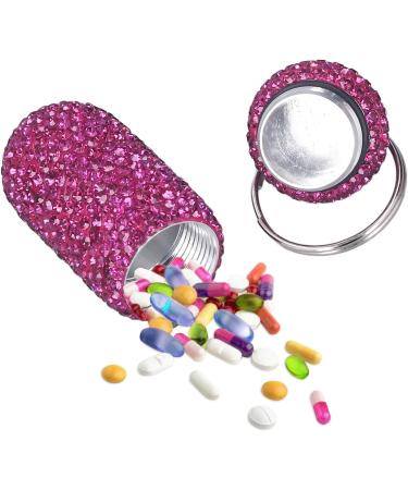Drug Case Water Resistant Rhinestone Pocket Drug Holder Aluminum Alloy Portable Purple for Outings - Buy Online on GoSupps.com