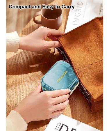 Buy Travel Pill Organizer - Small 7 Compartment Waterproof Pocket Pill Case for Purse | Airtight & Moistureproof (Blue) - International Shipping Available - Buy Online on GoSupps.com