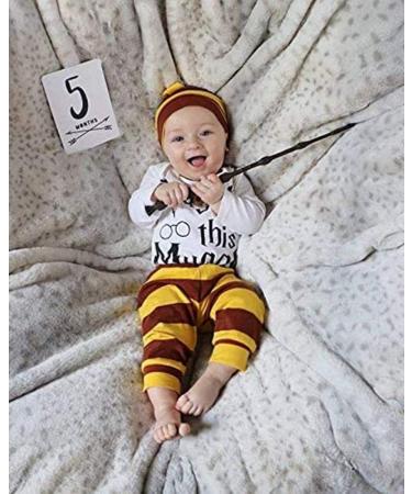 Baby Snuggle This Muggle Bodysuit Set with Striped Pants & Hat - Size 70 (0-6M) - Buy Online on GoSupps.com