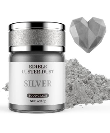 Edible glitter silver 8g waysroma food glitter for drinks food glitter powder metallic for chocolate strawberries cupcakes Easter cake fondant drinks chocolates 3-silver - Buy Online on GoSupps.com