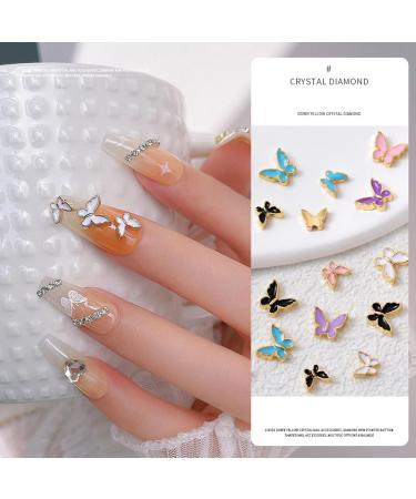 FEIlei 5Piece Colorful Metal Butterfly Nail Decoration Butterfly Charm for DIY Manicure - Buy Online on GoSupps.com
