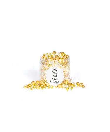 Super Sprinkle Gold Flicker Glitter Sugar Ball Mix | Edible Cake Decorations for Christmas & Spring | Perfect for Biscuit & Cake Decor | 90g Tortendendeco - Buy Online on GoSupps.com