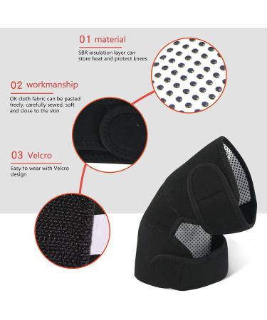 Haozzaw Self Heating Knee Pad 2 Pcs - Magnetic Heat Knee Brace for Pain Relief | Arthritis Meniscus Support for Joint Pain - Black - Buy Online on GoSupps.com