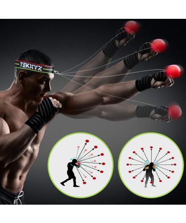TEKXYZ Boxing Reflex Ball Set - 3 Difficulty Levels | Headband Included | Improve Reaction Speed, Agility, and Hand-Eye Coordination - Buy Online on GoSupps.com