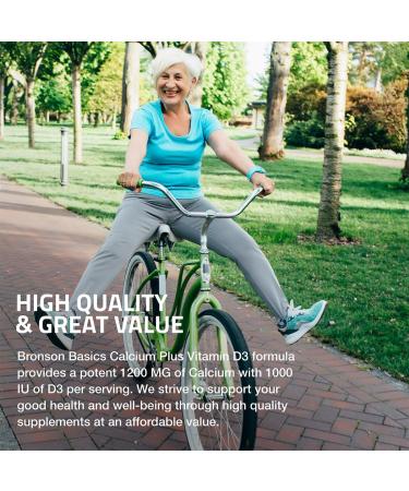 Bronson Calcium 1200mg Per Serving Plus Vitamin D3 1000 IU High Potency Formula, Non-GMO, 120 Tablets 120 Count (Pack of 1) - Buy Online on GoSupps.com