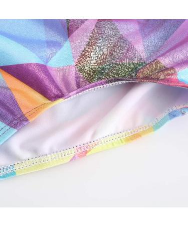 Kql Starry Girls Gymnastics Leotard 7-8 Years | Sparkly Dancewear for Kids 5-14Years | Rainbow Geometric Training Costume - Buy Online on GoSupps.com