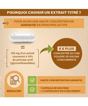 ASHWAGANDHA High Concentration Indian Ginseng Anti-Stress Against Anxiety 90 Capsules of Withania Somnifera Vegan French Laboratories SOLAGE - Buy Online on GoSupps.com