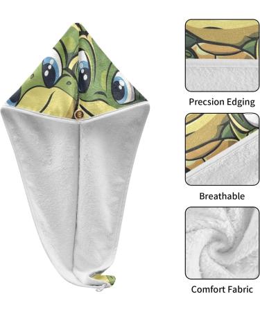 Cool Turtle Hair Towel 2 Pack - Super Absorbent Quick Dry Hair Turbans for Women & Girls | Ultimate Hair Drying Solution - Buy Online on GoSupps.com