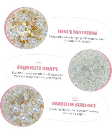 Healeved 8 Boxes Decor Pearl Buttons Hair Rhinestones Nail Supply Peal for DIY Crafts Making Removable Nail Charms DIY Crafts Supplies Accessories Three-dimensional Resin Ribbon - Buy Online on GoSupps.com