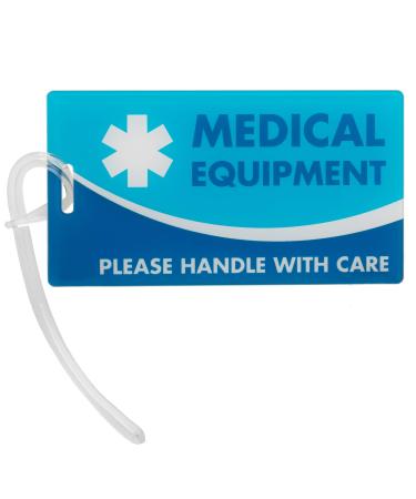 Medical Equipment ID Identification Luggage Tag | Blue | Medical Alert | Carry-On Respiratory Devices | Travel Supplies | Bag Tag | Luggage Gift Medical Equip - Blue