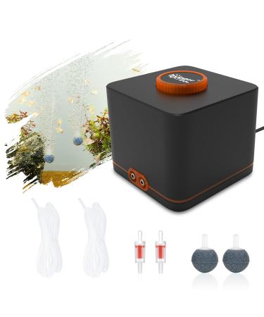 Hygger aquarium air pump aquarium air pump Extremely quiet for aquariums with 2 air outlets 4W adjustable oxygen pump with air hose test valves exhausted stone for aquariums up to 1100l 4W up to 1100l - Buy Online on GoSupps.com