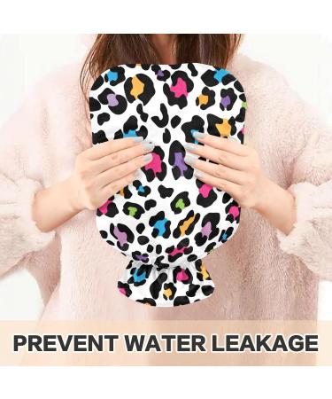 Colorful Leopard Print Hot Water Bottle - BPA Free 2L for Pain Relief | Large Durable & Stylish Cover - Buy Online on GoSupps.com