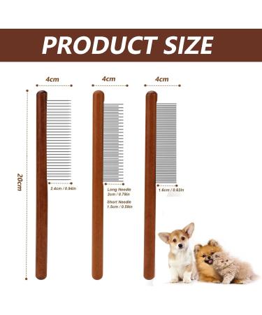 3Pcs Pet Flea Combs Flea Comb for Cats Flea Comb for Dogs Long & Short Cat Comb Steel Tooth Comb with Wooden Handle Solid Wooden Cat Flea Comb Lice Tick Comb for Cats Dogs Rabbits Tangled Hair(3 Size) - Buy Online on GoSupps.com