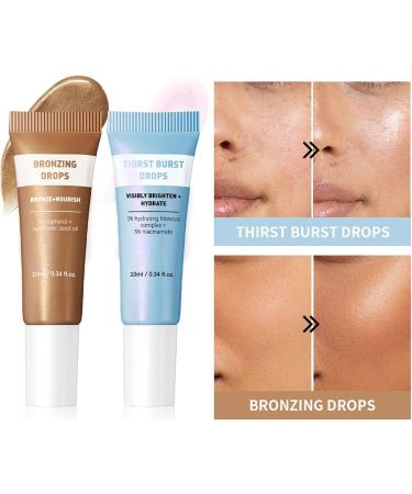Self Tanning Face Drops Luminous Radiance Drops | Pack of 2 Moisturizing Lotion Progressive Radiance Illuminating for Legs Self-Tanning Daily Use Home Salon Travel Makeup 10ml - Buy Online on GoSupps.com
