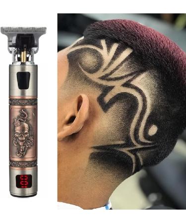 Professional Mens Hair Clippers Zero Gapped Cordless Hair Trimmer Professional Haircut & Grooming Kit for Men Rechargeable LED Display Skull Ornament - Buy Online on GoSupps.com