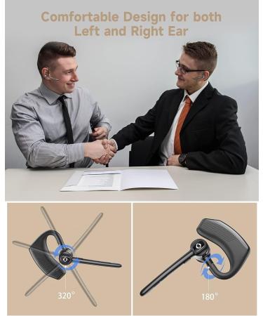 ZUKUMU Bluetooth Headset with Noise Canceling Dual Microphone | 180Hrs Playtime | Wireless Earpiece with Charging Case | Hands-Free Earphones | LED Display | Black - Buy Online on GoSupps.com