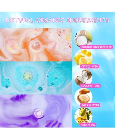 Canvalite Kids Bath Bombs - 6 Pcs Handmade Mermaid Gifts for Girls | Skin-Friendly Natural Spa Fizzy Bubble Bath with Surprise Inside Little Girls Jewelry - Buy Online on GoSupps.com