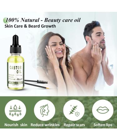 Organic Castor Oil Cold Pressed Pure - 100% Natural Care stimulates and strengthens the growth of hair beard eyelashes eyebrows nails cuticles and skin - Buy Online on GoSupps.com