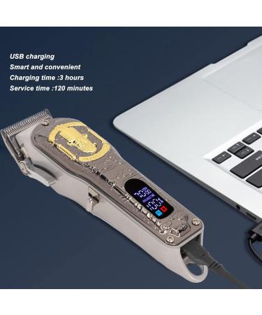 Retro Hair Clippers Kit with Stainless Steel Trimmer Safe Haircut Electric Hair Trimmer with Ergonomic Handle Design Low Noise LED Display - Buy Online on GoSupps.com