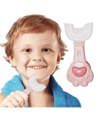 Kids U Shaped Toothbrush Manual U Shaped Toothbrush - Hangable Detachable Toothbrush Oral Cleaning Tools for Children 2-6 Years Dtt Pink 1 count (Pack of 1)
