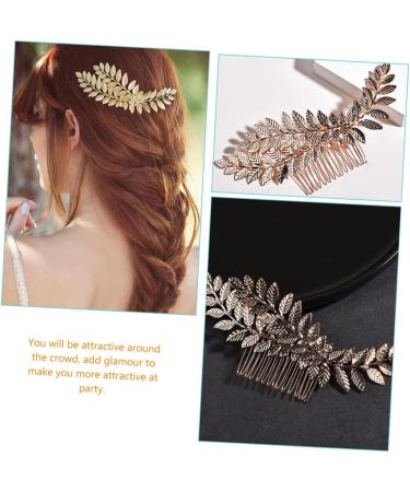 Beaupretty Wedding Hair Accessories comb hair bridal gold trim bridal headpiece gold decor gold headpiece leaves decor leaf decor women headdress Zinc alloy wedding Gold Hair Accessories - Buy Online on GoSupps.com