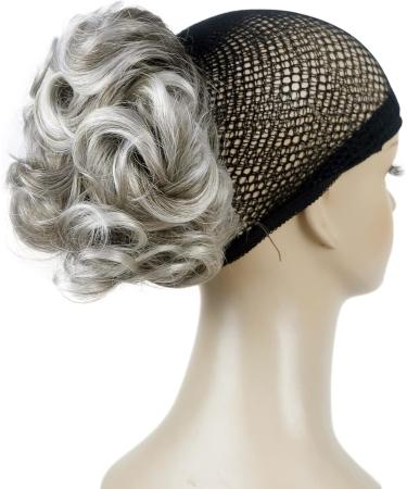 Aimole Lady Short Curly Synthetic Ponytail Clip on Extensions (48T Light Gray Blonde with Dark Root) - Buy Online on GoSupps.com