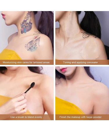 Waterproof Tattoo Concealer Set - 2pcs Makeup for Body, Birthmark, Scar & Spots Cover Cream - Men and Women - Two Colors - Buy Online on GoSupps.com