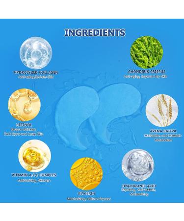 60PCS Hyaluronic Acid Under Eye Patches for Dark Circles & Puffiness | Collagen Eye Masks for Anti-Aging, Wrinkles & Fine Lines Treatment | Reduce Under Eye Bags & Puffy Eyes - Buy Online on GoSupps.com