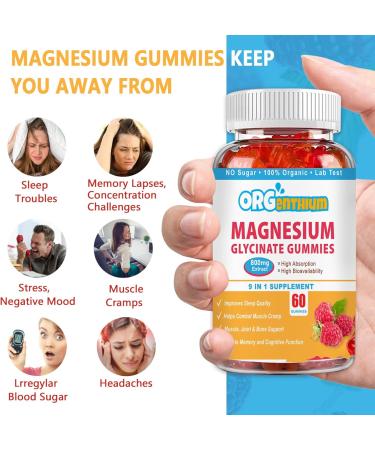 Magnesium Glycinate Gummies 500mg with L-Threonate Vitamin D B6 Potassium & CoQ10 | Sugar-Free Complex Formula for Enhanced Sleep Quality | Raspberry Flavor | 60 Count 60 Count (Pack of 1) - Buy Online on GoSupps.com