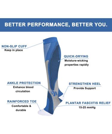 RNTCLAWCT Compression Stockings for Men & Women - 20-30 mmHg - 4 Pairs for Travel & Swollen Feet - Sizes 2XL/3XL (12in-16in/EU43-47) - Buy Online on GoSupps.com
