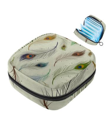 Elegant storage bags for women's bandages with peacock springs large menstrual cup cylinder pocket with zipper periodic inserts bags panty liners tampons for girls and women multicolored 09