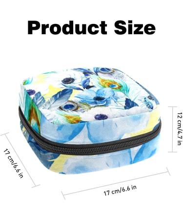 Watercolor Napkin Storage Bag with Peacock Flowers | Portable Menstrual Cup Holder for Women & Teens - Buy Online on GoSupps.com