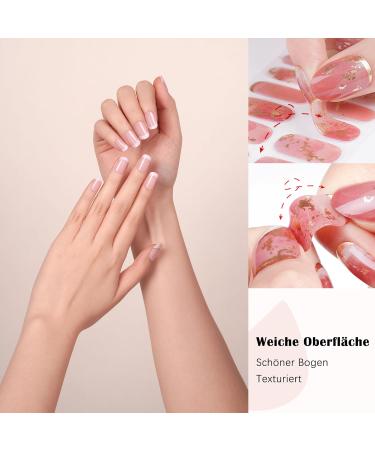 Danni & Toni Ballet Blush Pink French Glitter Gel Nail Films - Self-Adhesive Nail Stickers 28 Pack UV Gel Nail Art Design - Buy Online on GoSupps.com