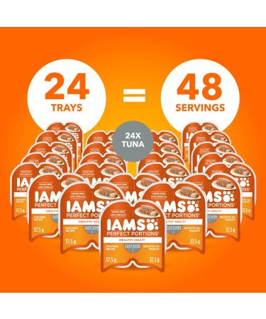 IAMS Perfect Portions Healthy Wet Cat Food Adult Grain Free Cuts in Gravy - Chicken Flavour - Pack Of 24 - Buy Online on GoSupps.com