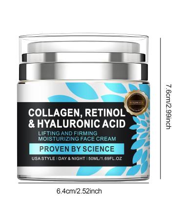 Face Moisturizer Retinol Cream Anti Aging Neck Firming Cream Collagen Day & Night Face Cream with Hyaluronic Acid for Women & Men - Buy Online on GoSupps.com