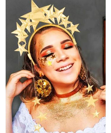 Zoestar Stars Headband Gold Halo Crown Headbands Star Goddess Headpiece Party Costume Hair Accessories for Women - Buy Online on GoSupps.com