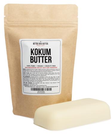 Kokum Butter - Light, Firm Butter, Use to Make Soap, Lotion Bars, Lip Balm, Body Butter - Scent-Free - 8 oz by Better Shea Butter 8 Ounce (Pack of 1)