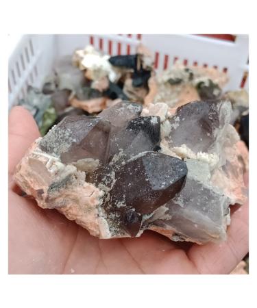 Quartz 100-400g Natural Citrine Brown Quartz Feldspar Crystal Cluster Wands raw Stones Points Tower Rock Specimen Decor Crystals Crystal Cluster (Color : About 300g)