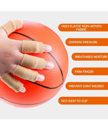 30 Pcs Finger Sleeves + Storage Bag | Thumb Splint Brace for Pain Relief | Breathable Elastic Finger Tape for Arthritis, Trigger Finger | Sports Basketball Baseball | Beige - Buy Online on GoSupps.com