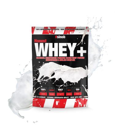 Honest Whey protein powder (PUR/neutral) 1 x 1000 g with 12.5% isolates.Instant soluble protein protein powder with EAA & BCAA made of fresh pasture milk.Optimal for pure muscle building/without everything/neutral 1 kg (1 Pack) - Buy Online on GoSupps.com