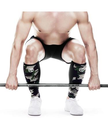 Rehband Neoprene Calf Bandage - Compression & Shin Protection for Deadlifts | Camouflage - 1 Pair - Buy Online on GoSupps.com