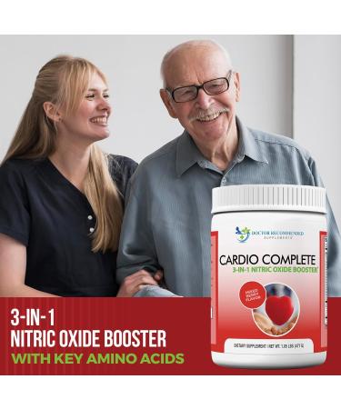 Cardio Complete - Heart Health Support Powder Supplement - 3-in-1 Nitric Oxide Booster with 5 000 L-Arginine 1 000mg L-Citrulline and Hawthorn Berry 1.04 Pound (Pack of 1) - Buy Online on GoSupps.com