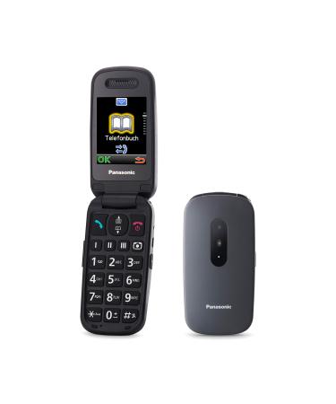 Panasonic KX-TU446EXG Senior cell phone without a contract (SOS emergency call button shockproof language amplifier large separate keys large font and number display) gray gray single