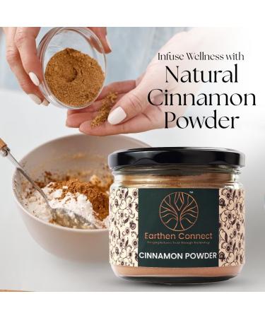 Earthen Connect Premium Grade Cinnamon Powder 150g Richly Aromatic & Finely Ground Traceable Unprocessed & Dalchini No Additives Glass Bottle - Buy Online on GoSupps.com