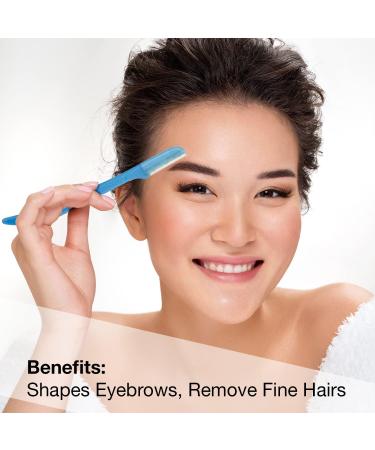 Nylea 3-Pack Eyebrow Razor Trimmer for Women | Extra Precision Peach Fuzz Remover | Disposable Dermaplane Facial Hair Shaper | Dermaplaning Shaving Tool - 3 Count - Buy Online on GoSupps.com